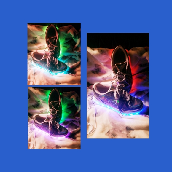 Metallic Light-up Sketcher Athletic Shoes (girls) - Picture 3 of 3